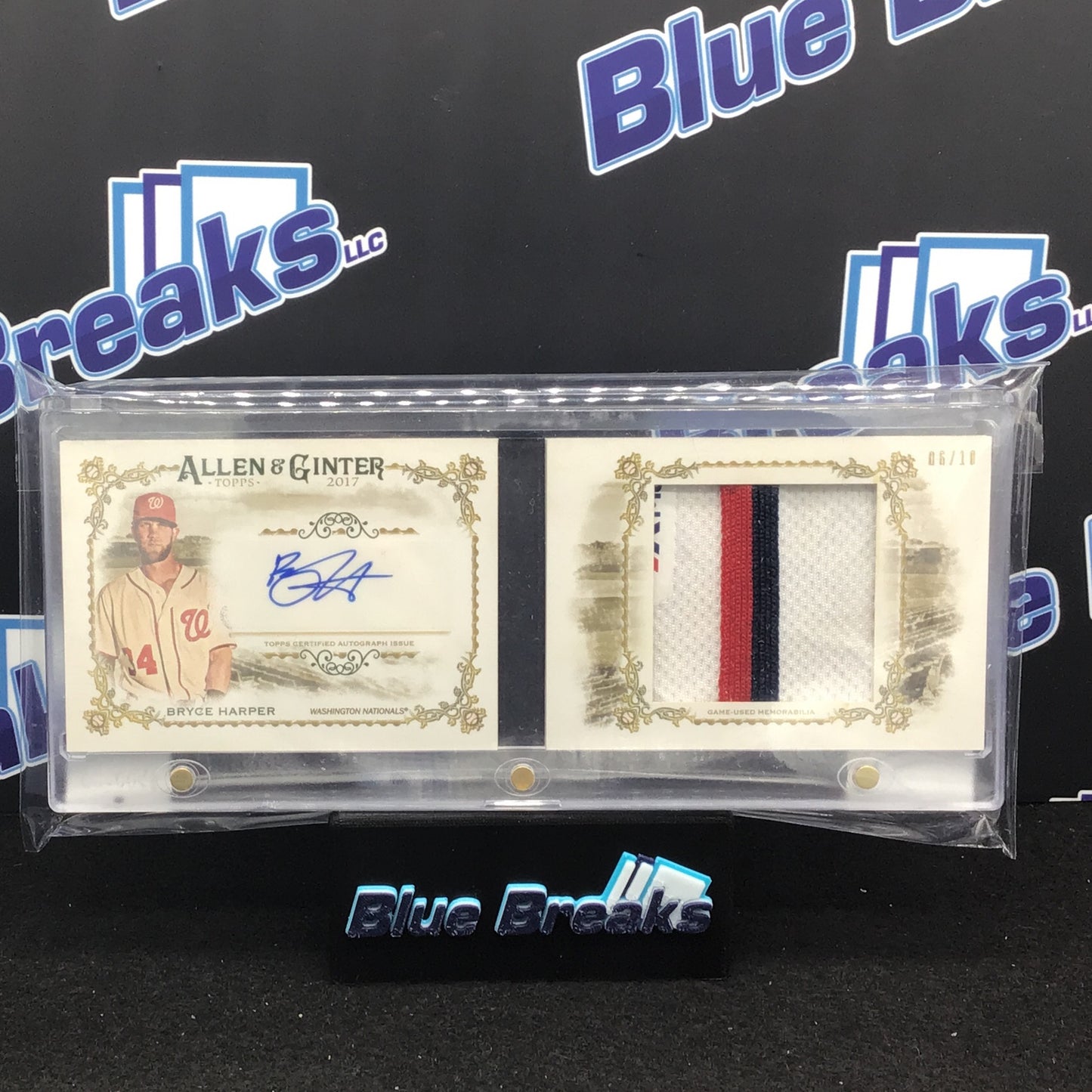 2017 Allen & Ginter Bryce Harper auto relic 06/10 #ARBC-BH Nationals