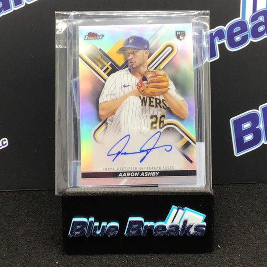 2022 Topps Finest Refractor Aaron Ashby auto #FA-AA Brewers