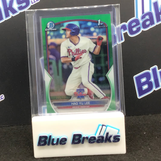 2023 Topps - Bowman Chrome - Hao Yu Lee - 1st green - 73/99 - Philadelphia Phillies