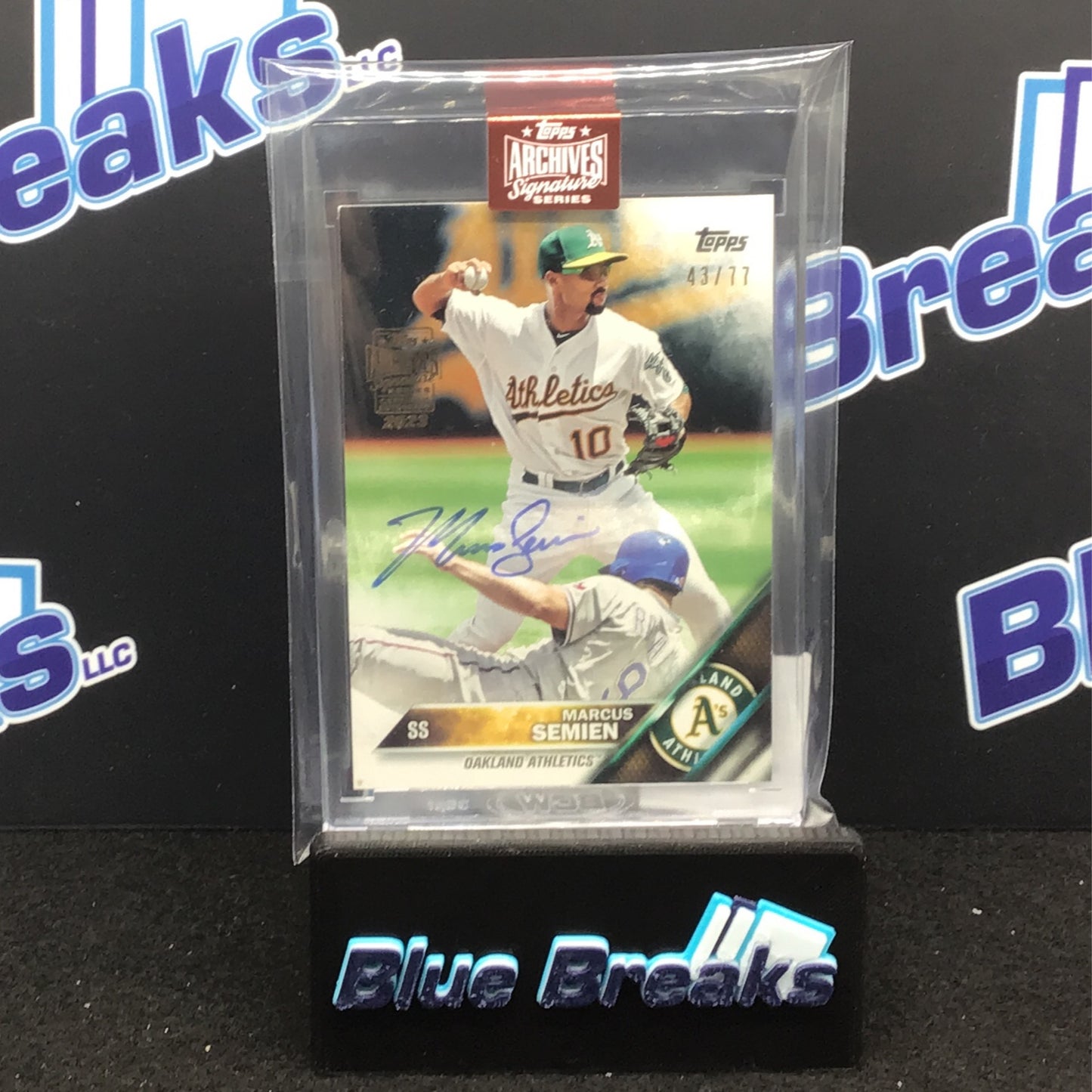 2023 Topps Archives Signature Series 2016 Topps Series 1 Marcus Semien 43/77 #105 Athletics