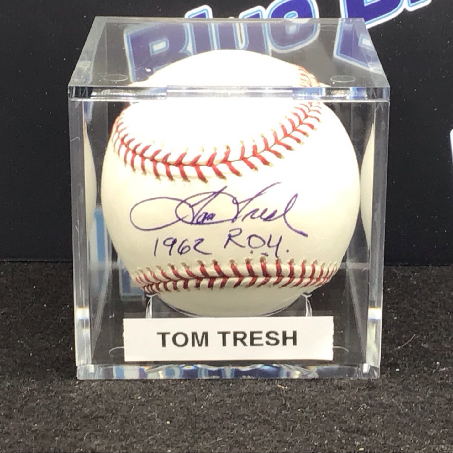 Tom Tresh autographed baseball 1962 ROY inscription