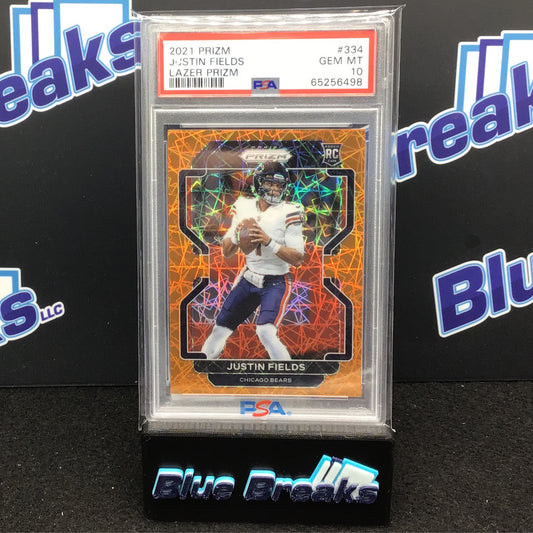 2021 Prizm - Justin Fields - Lazer Prizm - Chicago Bears - #334 - PSA 10