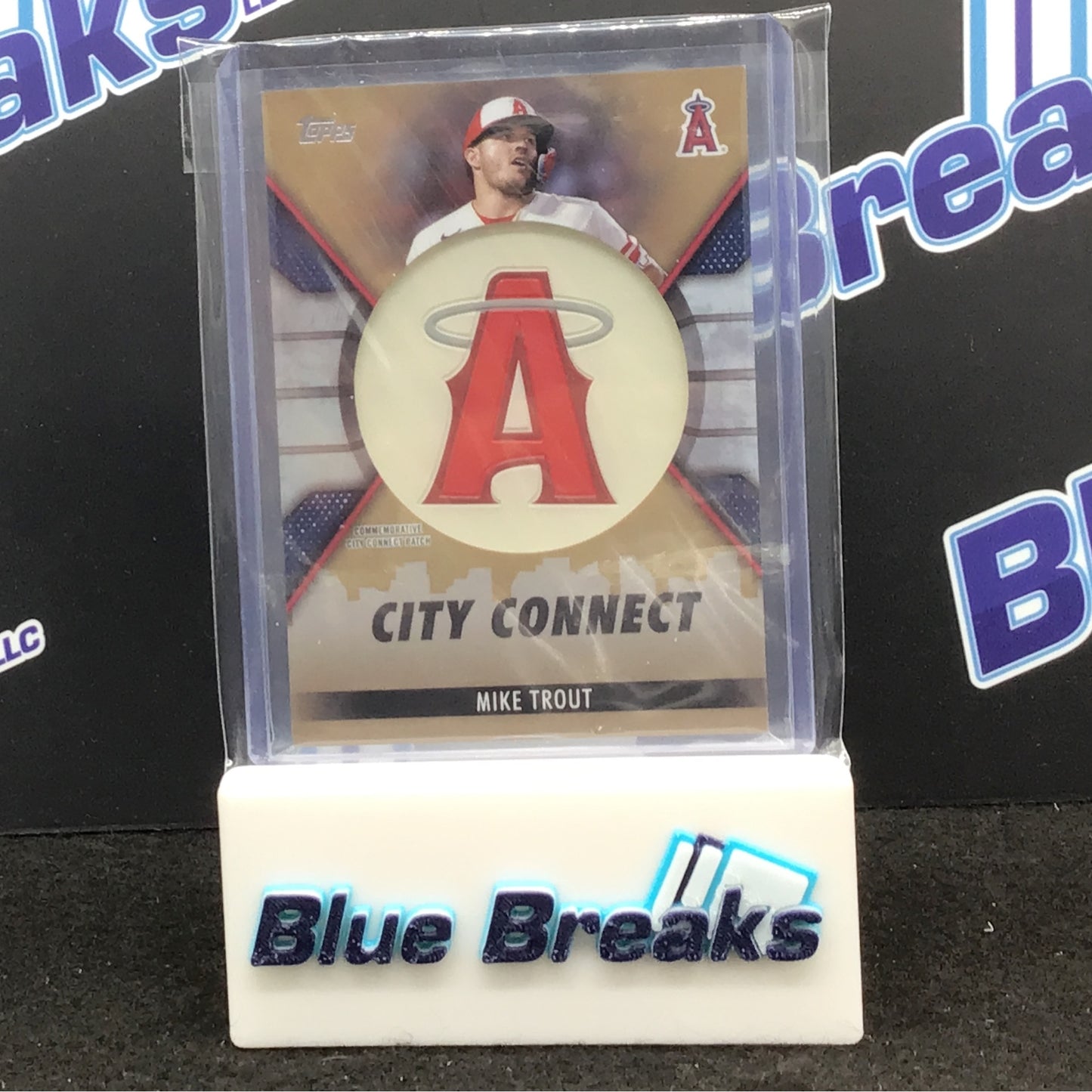 2023 Topps Series One - Mike Trout - City Connect Cap Patch Card - 12/75 - Los Angeles Angels