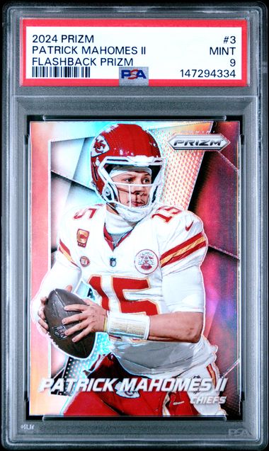 2024 Panini - Prizm - Flashback Prizm - Refractor - Patrick Mahomes II - PSA9 - #3 - Football - Chiefs - drop