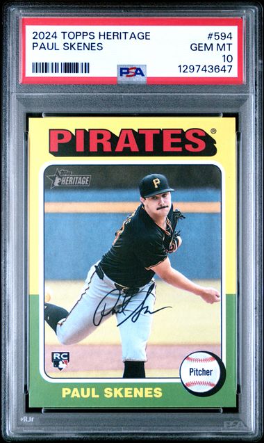 2024 Topps - Heritage - Paul Skenes - RC - #594 - PSA 10 - baseball - Pirates