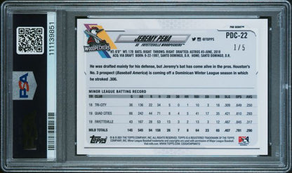 2021 Topps Chrome - Pro Debut - red refractor - Jeremy Pena - 1/5 - #PDC-22 - PSA 9 - baseball - Woodpeckers - Astros