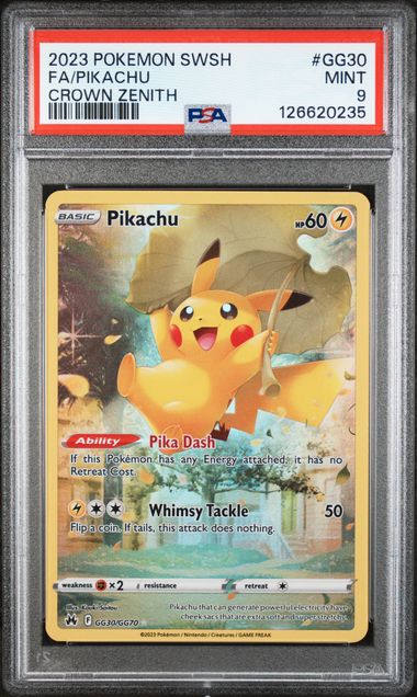 2023 Pokémon - Sword & Shield - Crown Zenith - Full Art - Pikachu - PSA 9 - #GG30