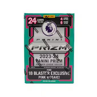 2023/24 Panini Prizm Premier League EPL Soccer 6-Pack Blaster Box (Pink Mosaic Prizms!) - Sealed Wax