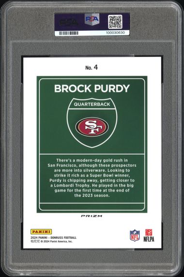 2024 Panini - Donruss - Downtown! - Oversized - Brock Purdy - #4 - PSA 10 - football - 49ers - drop