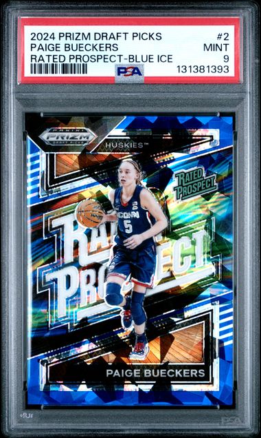 2024 Prizm Draft Picks - Paige Bueckers - Rated Prospect - 8/99 - Blue Ice - #2 - PSA 9 - Basketball - UConn