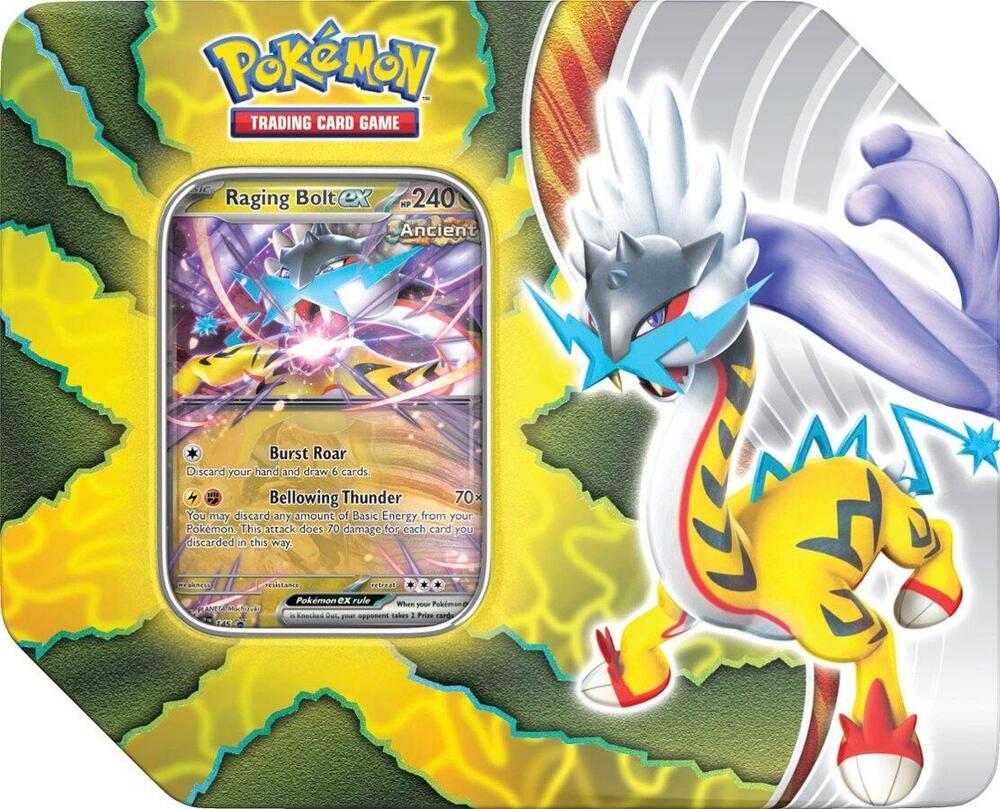 Pokémon - Paradox Destinies Tin [Raging Bolt ex] - Miscellaneous Cards & Products (MCAP) - Sealed Wax