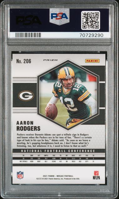 2021 Panini - Mosaic - Genesis - Geometric - Aaron Rodger - PSA10 - #206 - Football - Packers - drop