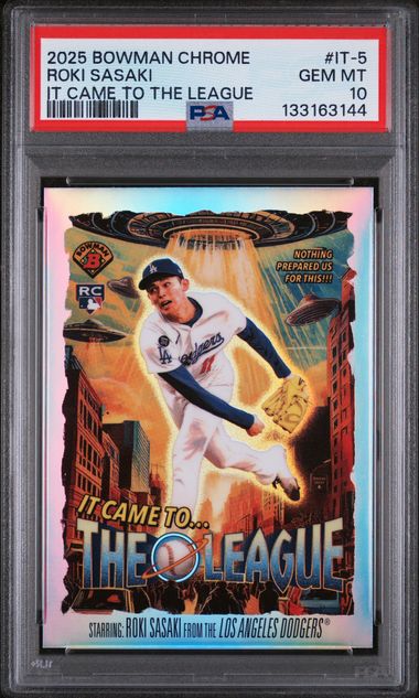 2025 Bowman Chrome - It Came to the League - Roki Sasaki - RC - #IT-5 - PSA 10 - baseball - Dodgers