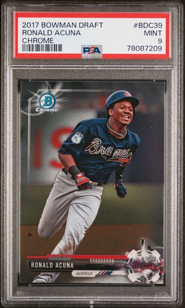 20417 Bowman Chrome - Draft - Ronald Acuna Jr - #BDC-39 - PSA 9 - baseball - Braves