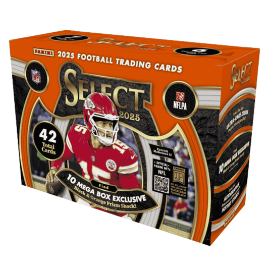 2025 Panini Select Football Hobby Mega Box (Black & Orange Prizm) - Sealed Wax