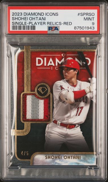 2023 Topps - Diamond Icons - Single-Player Relics - Red - Shohei Ohtani - PSA9 - 4/5 - #SPRSO - Baseball - Dodgers - drop