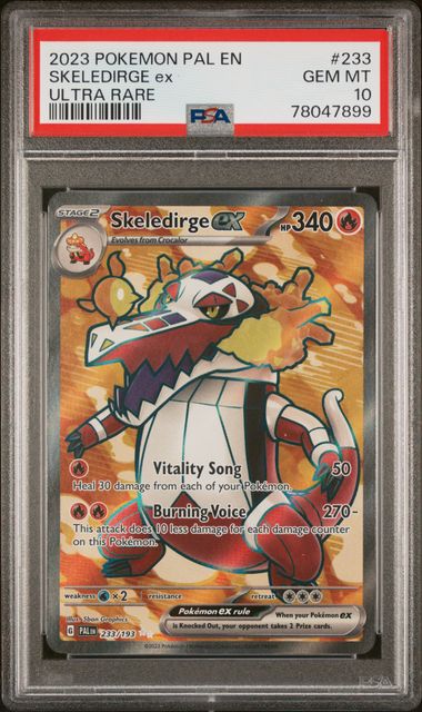 2023 Pokémon - Paldea Evolved - Ultra Rare - Skeledirge ex - #233 - PSA 10