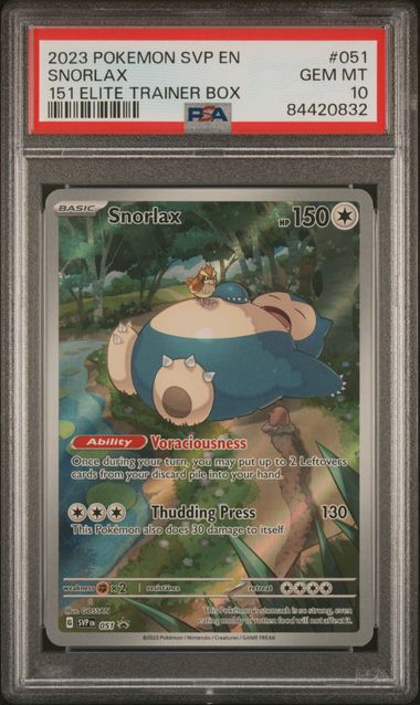 2023 Pokémon - 151 Elite Trainer Box - Snorlax - #051 - PSA 10