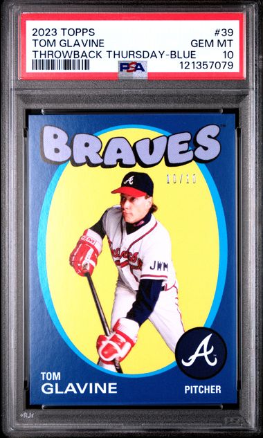 2023 Topps - Throwback Thursday - Blue - Tom Glavine - 10/10 - #29 - PSA 10 - baseball - Braves