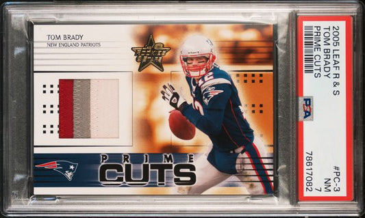 2005 Leaf - Rookies & Stars - Prime Cuts - Tom Brady - PSA7 - 06/25 - #PC-3 - Football - Patriots