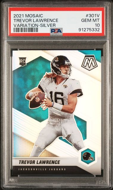 2021 Panini - Mosaic - Variation - Silver - Trevor Lawrence - RC - #301-V - PSA 10 - football - Jaguars