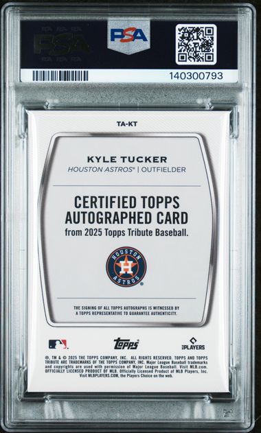 2025 Topps - Tribute - gold - Kyle Tucker - auto - 22/75 - #TA-KT - PSA 9 - baseball - Astros