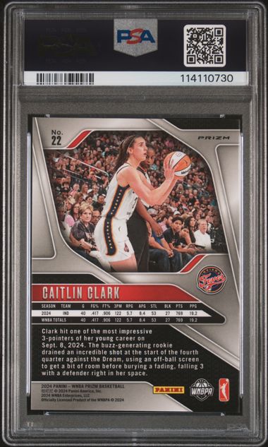 2024 Panini - Prizm WNBA - Blue Velocity - Caitlin Clark - RC - #22 - PSA 10 - basketball - Fever