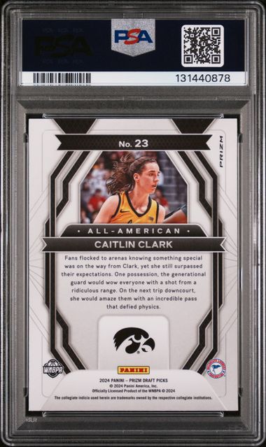 2024 Prizm Draft Picks - Caitlin Clark - Basketball - Iowa Hawkeyes- All-American - Red Ice - #23 - PSA 10