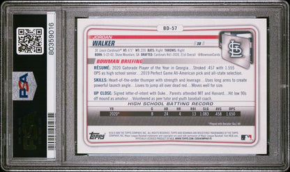 2020 Bowman Draft - 1st Bowman - Jordan Walker - #BD-57 - baseball - Cardinals