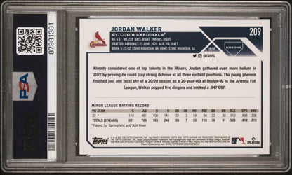 2023 Topps Chrome - Jordan Walker - RC - #209 - PSA 9 - baseball - Cardinals