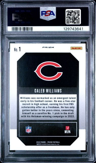 2024 Panini - Prizm - Emergent - Green Prizm - Caleb Williams - RC - #1 - football - Bears