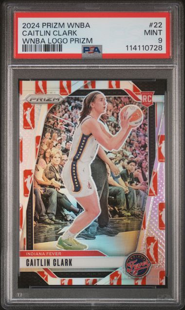 2024 Panini - Prizm WNBA - WNBA Logo Prizm - Caitlin Clark - RC - #22 - PSA 9 - basketball - Fever