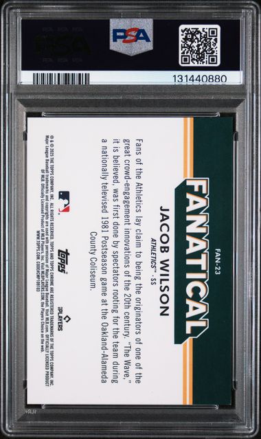 2025 Topps Chrome - Jacob Wilson - Baseball - Oakland Athletics - Fanatical - #FAN23 - PSA 9