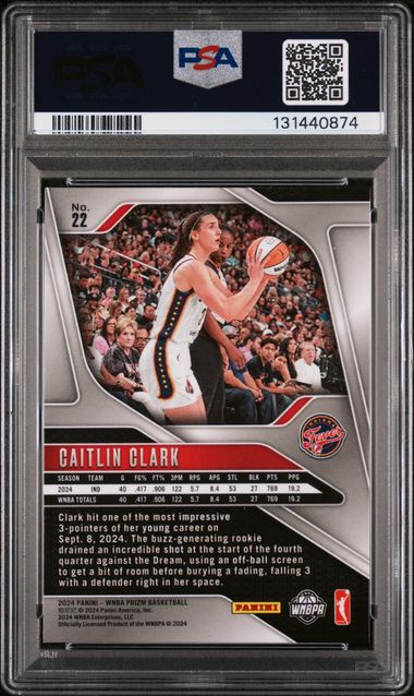 2024 Prizm WNBA - Caitlin Clark - Basketball - Indiana Fever - #22 - PSA 9